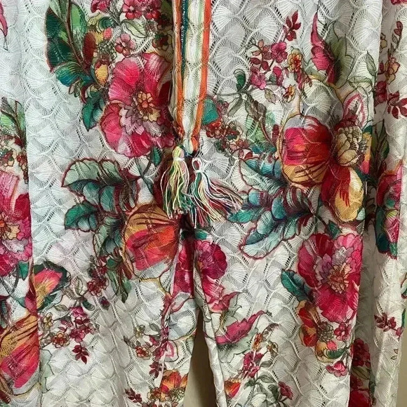 Becca Floral Crochet Slit Wide Leg‎ Pants Medium - Picture 5 of 15